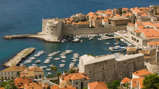 The marina and Old Town of Dubrovnik.