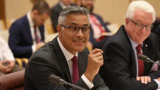 Ahmed Fahour and John Stanhope appeared before Senate Estimates in early 2017 to explain high salaries at the government-owned company. 