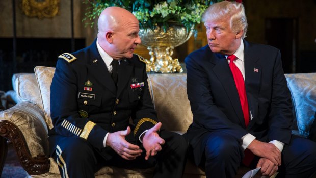 US President Donald Trump with his newly appointed National Security Adviser H.R. McMaster in February.