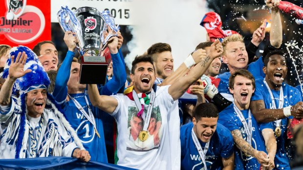 Ghent players celebrate their first Belgian League title, the club's first championship crown in 115 years.