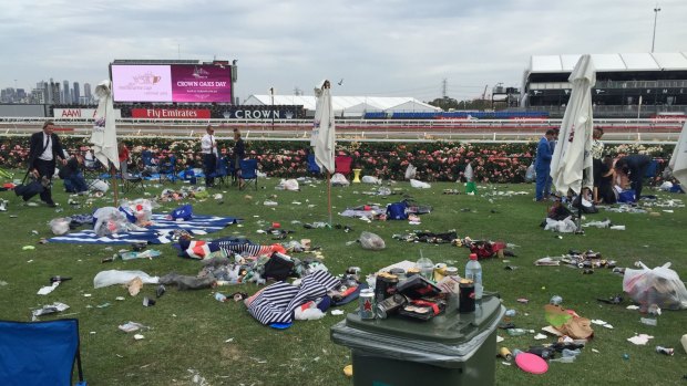 The aftermath of Tuesday's festivities at Flemington.