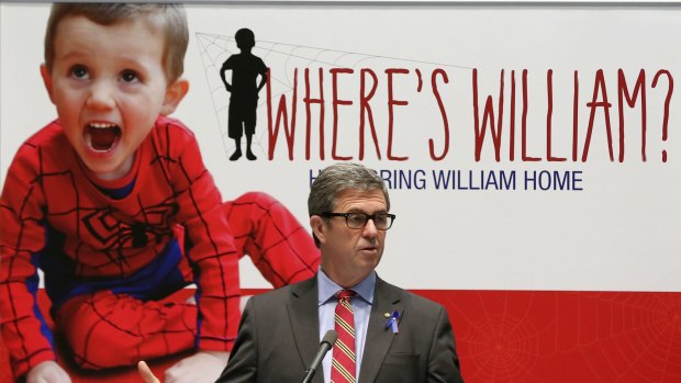 Lyne MP David Gillespie at a bipartisan event in support of the "Where's William?" campaign to help raise awareness of
missing toddler William Tyrrell at Parliament House on Thursday.