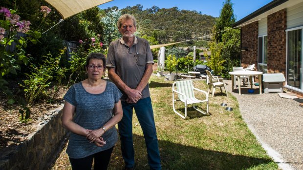 Richard Larkey and his wife Ana have lived in Fadden for 22 years but are disgusted with the regular putrid odours which they think comes from the Mugga Lane tip over the nearby ridge.