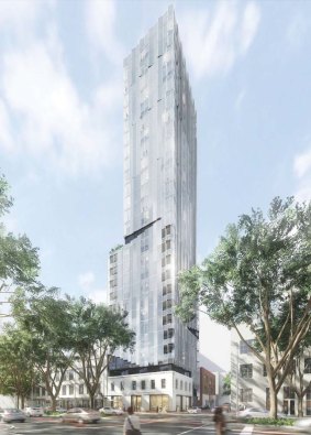 The 26-level tower to rise on the site of the Great Western Hotel, on the corner of King and Little Bourke streets. 