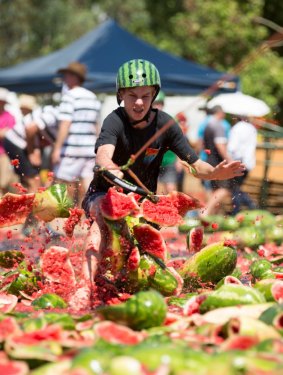According to organisers, attendees ate more than 800 melons and smashed another 1100.