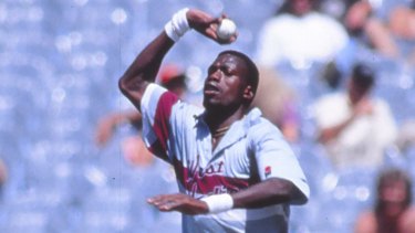 Curtly Ambrose – and those wrist bands.