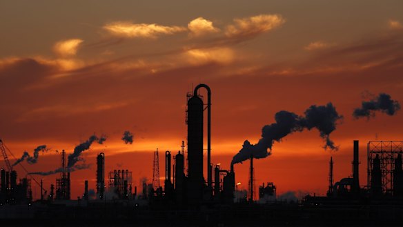 An oil refinery at sunset in Texas City, Texas. Scott Pruitt told energy executives he wants to be pro-environment and pro-growth