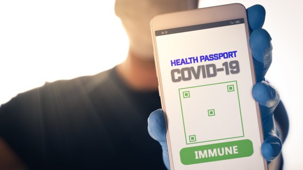 A digital health pass verifies a traveller's health status via a smartphone app. It includes evidence of any recent test results and, when one becomes available, proof of a vaccination against COVID-19.