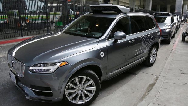 An Uber driverless car heads out for a test drive in San Francisco as the race to deliver fully self-driving cars heats up.
