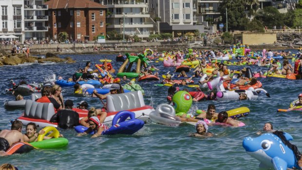 Throw on a costume and take to the waves for the Manly Inflatable Boat Race.