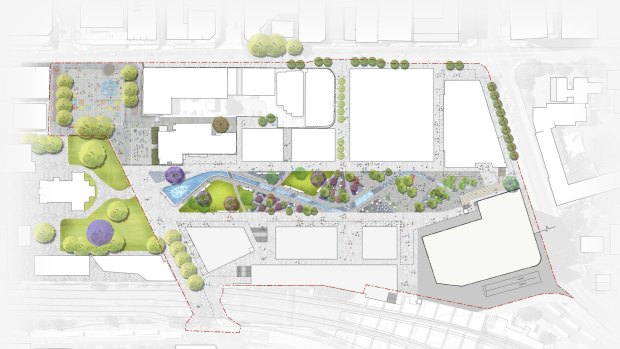 The proposed concept design for Parramatta Square public space. 
