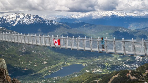 Cloudraker Skybridge is located right beside the top station of Peak Chair on Whistler Mountain.