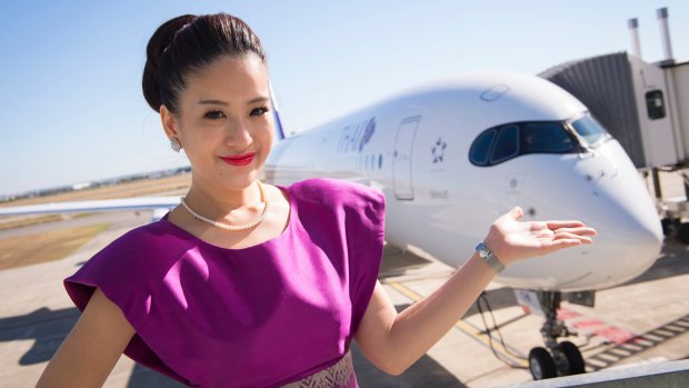 泰国航空公司拥有超大的架空客A350 XWB飞机头顶行李架。