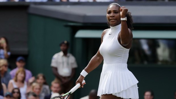 Serena Williams celebrates beating Anastasia Pavlyuchenkova of Russia on Tuesday.