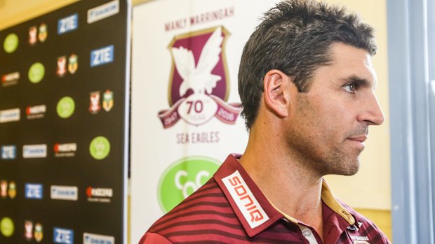 Change of scenery: Sea Eagles coach Trent Barrett at Freshwater SLSC.