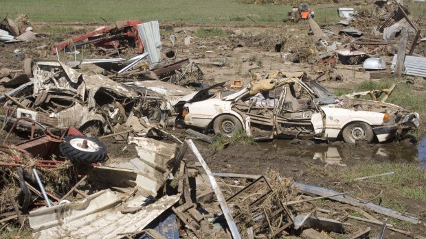 Debris in Grantham township in the wake of the 2011 floods.