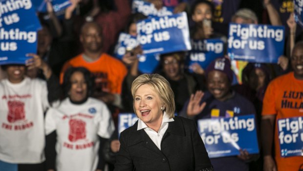 Democratic presidential nominee Hillary Clinton during a campaign event in Detroit, Michigan.