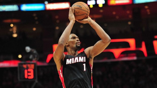 Doing what he does best: Miami Heat star Chris Bosh shoots a basket against the Los Angeles Clippers in 2015.