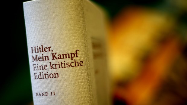 A copy of Hitler, Mein Kampf - A critical edition stands in a bookshop in Munich, Germany, on Friday.