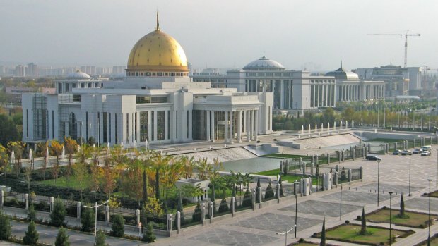 The presidential palace in Ashgabat, capital of Turkmenistan.

