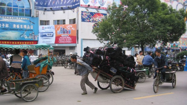 The wholesale market in Yiwu, Zhejiang province. The city supplies cheap consumer goods to the chain stores and malls of the world.