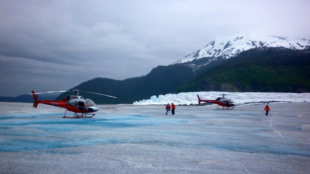 The exhilarating half-hour helicopter flight from Juneau up and over the Mendenhall glacier gives you an unforgettable view of rainforest, craggy mountain peaks, aquamarine crevasses and an icy landscape that seems to go on forever. And then you land on it.