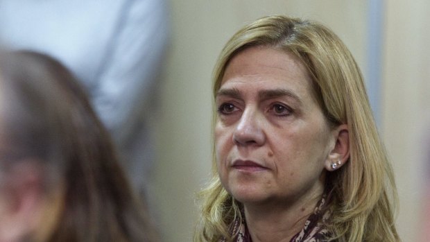 Spain's Princess Cristina listens to the proceedings during her corruption trial  in Palma de Mallorca.