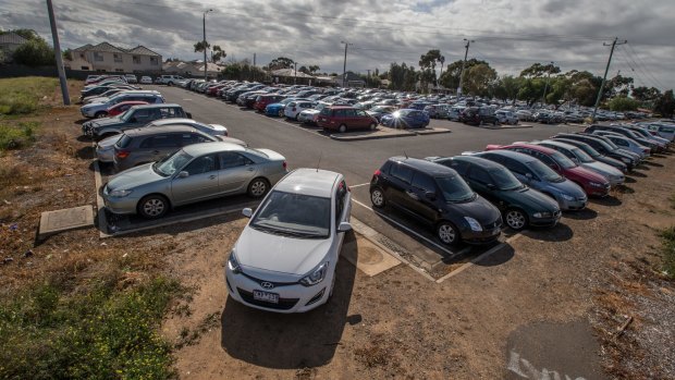 Parking is at a premium at
the Werribee train station.