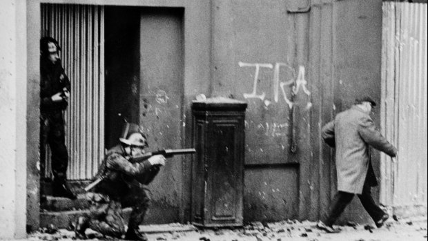 Northern Ireland, November 1971: British soldiers in the streets of Derry.