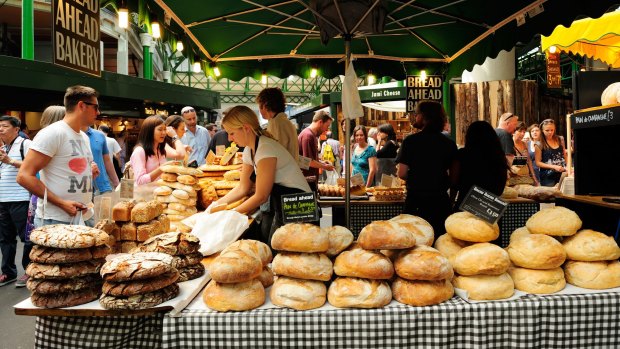 A bakery stall in Borough Market. The market has traded for more than 250 years.