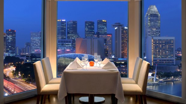 Skyline views: The Fullerton Hotel, Singapore.