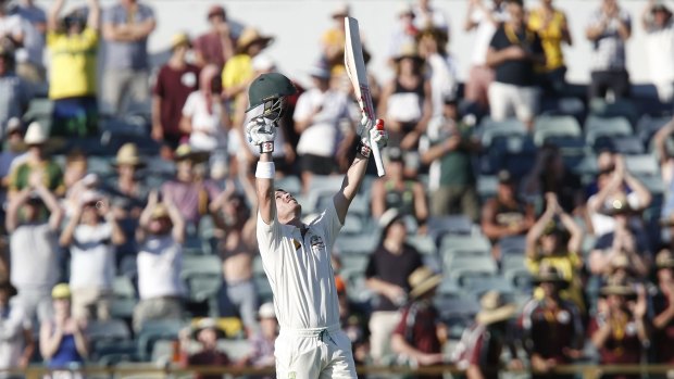 Two hundred and counting: Australia's Dave Warner reacts after scoring a double century.