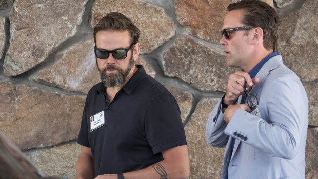 Lachlan a Murdoch and heir to the Murdoch media empire isn't shy about his '90s-inpsired tribal tat.