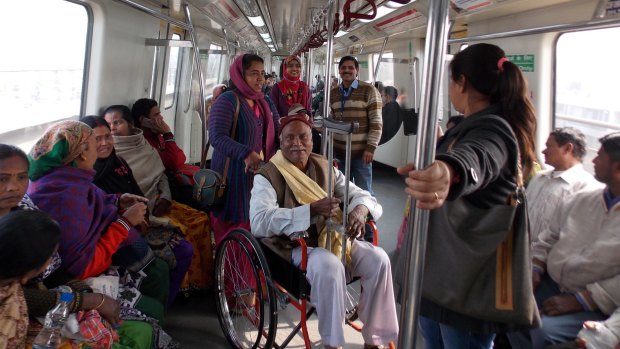A group of leprosy patients were taken out for lunch and a ride on the Delhi metro on Saturday to mark World Leprosy Day.