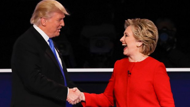 Clinton and Trump shook hands, then the gloves were off.