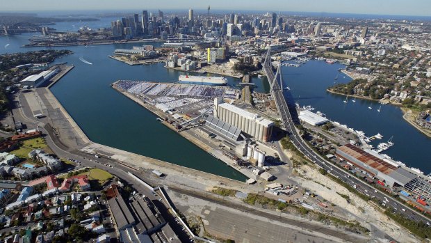 Ripe for redevelopment: White Bay (left)  and Blackwattle Bay.