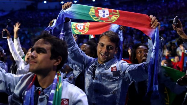 A member of Team Portugal at the Closing Ceremony on Day 16 of the Rio 2016 Olympic Games at Maracana Stadium on August 21, 2016 in Rio de Janeiro, Brazil. 