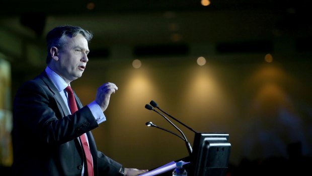 Rio Tinto CEO Jean-Sebastien Jacques is seen speaking at a Melbourne Mining Club event in Melbourne.