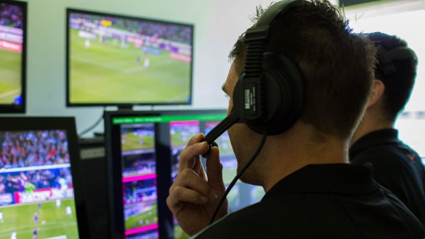 The video assistant referee room at AAMI Park.
