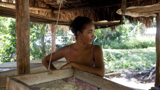 Casita: A woman in Loma de Cabrera, the Dominican Republic. 