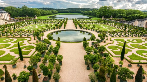Versailles' extensive gardens.