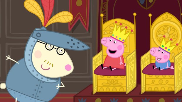 Peppa Pig visits a castle.