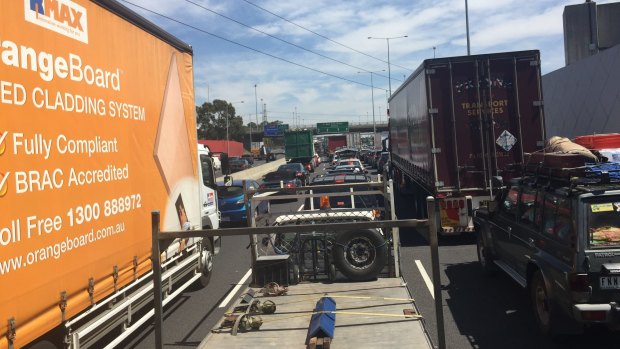 Scenes like this after a crash on the West Gate Freeway may become all-too familiar when works begin.