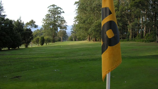 The view from the green back down the fairway on one of the closing holes.