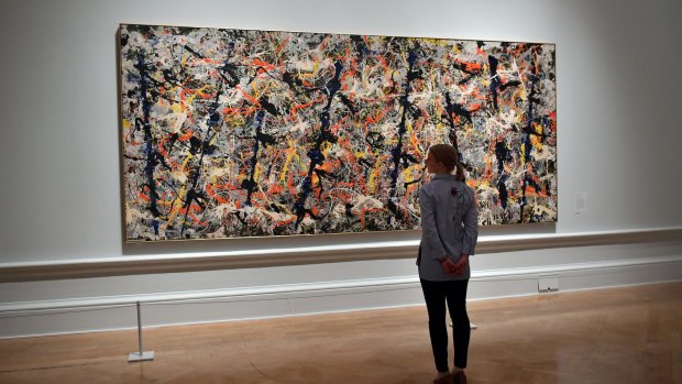 Major drawcard: Jackson Pollock's Blue Poles is currently on loan to the Royal Academy of Arts in London.