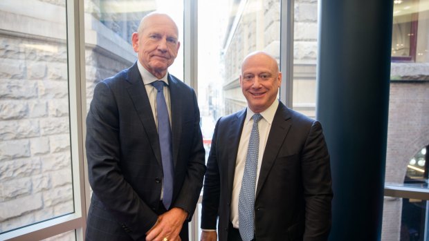 AGL CEO Andy Vesey (right) and Chairman Jerry Maycock.