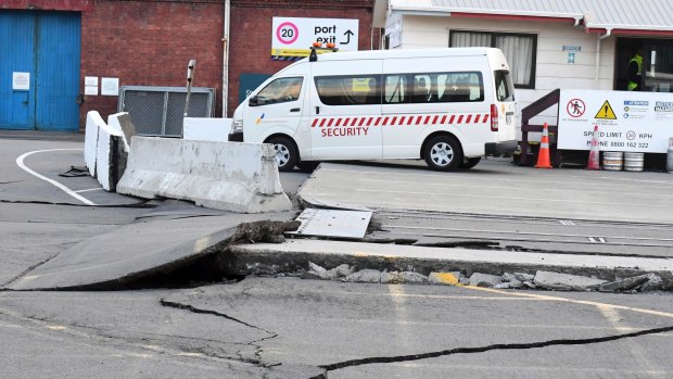 Damage in central Wellington after Sunday's night's earthquake.