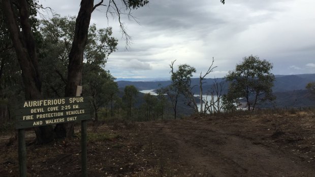 The point where Luke was found. Luke went missing from the campground near the lake below.