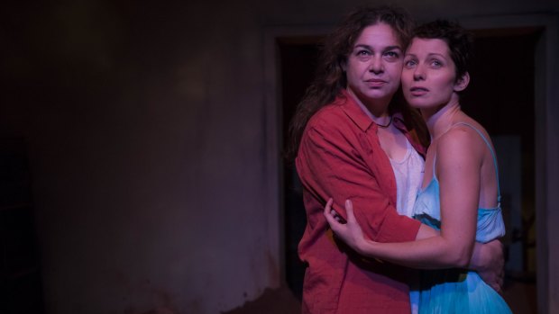 Facing collapse: Katerina Kotsonis and Rebecca Bower in The Honey Bees at Red Stitch.