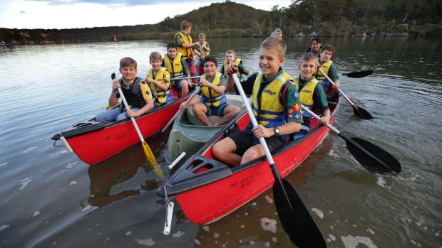 Putting an oar in: Membership in Scouts has climbed from 30 in 2008 to 140 now in Caringbah, but most areas are doing well to keep the numbers stable.